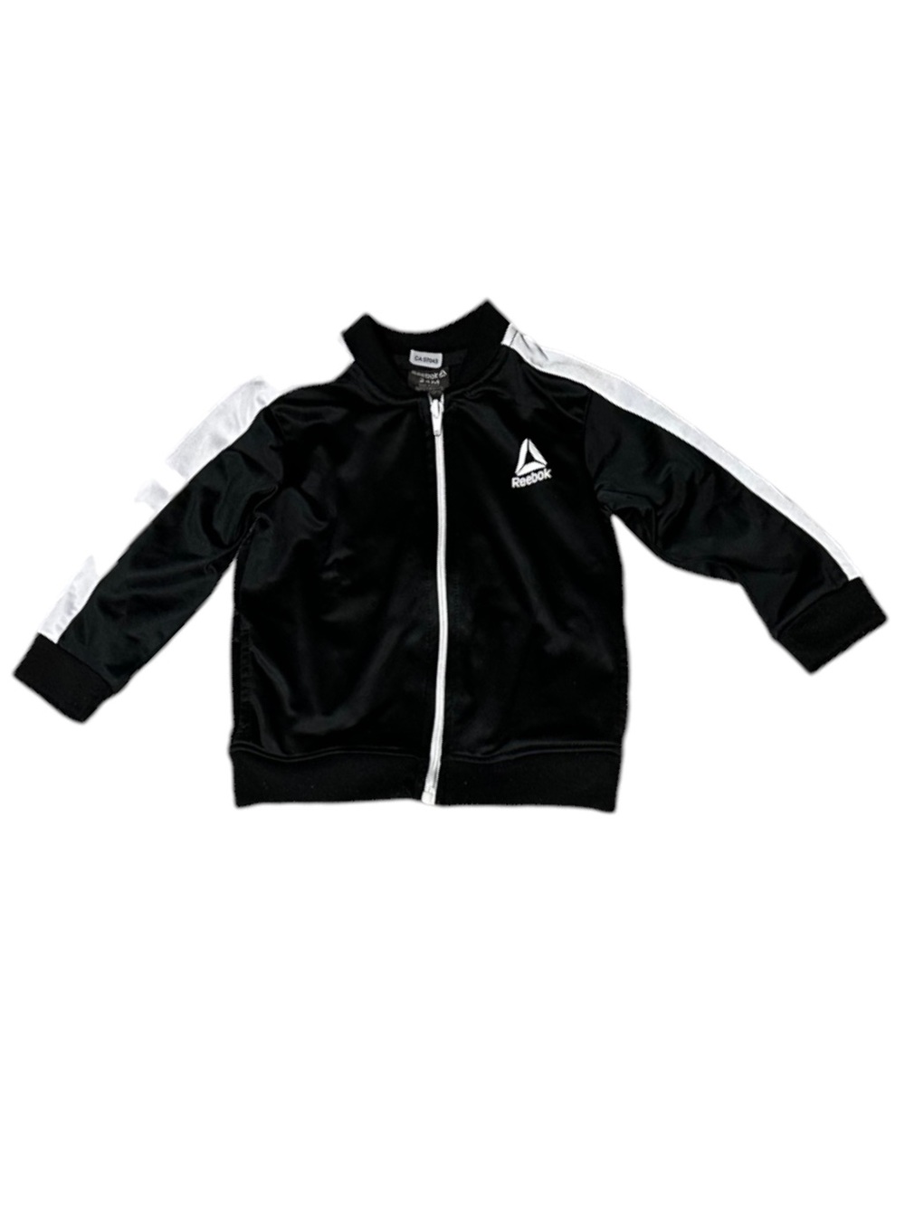 Reebok Black and White Zip-Front Athletic Jacket